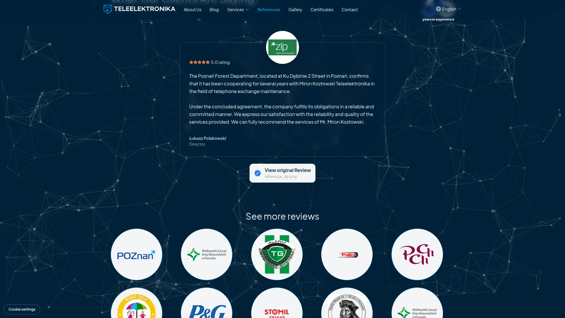Zrzut ekranu strony internetowej